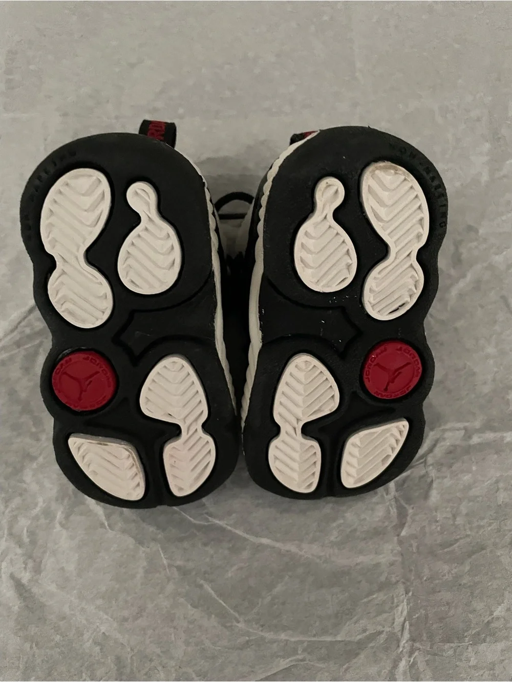 NIKE Team Jordan Baby Sneakers Black & White with Red Trim (Size 2C)